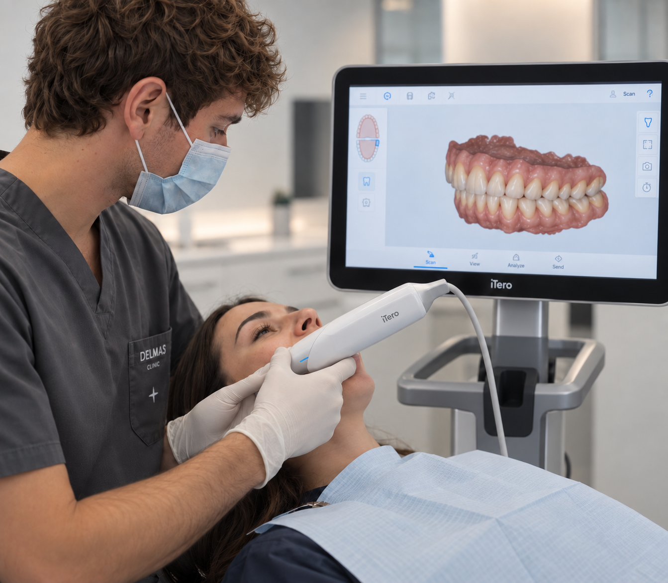 Escáner intraoral y modelo digital de los dientes