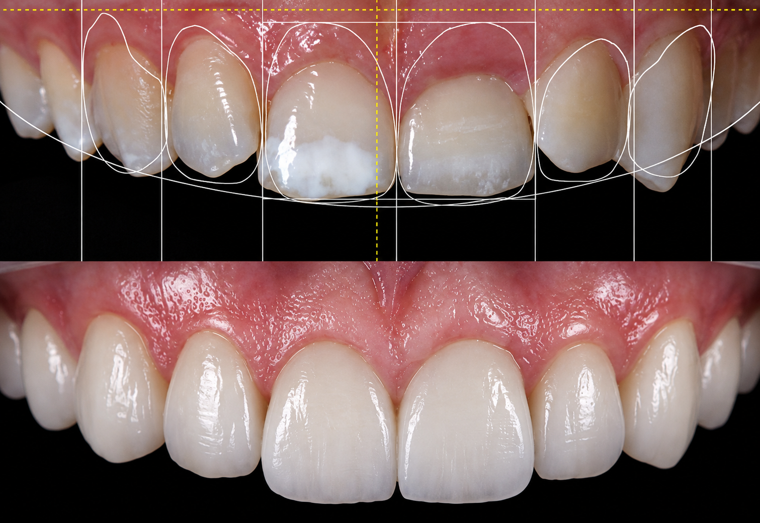 Planificación de la forma de los dientes en una sonrisa